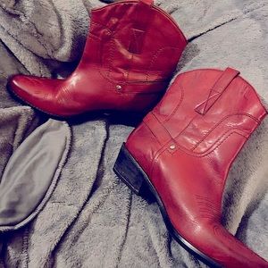 Franco Sarto Soft, Red Leather Boots size 8.5. Worn once
